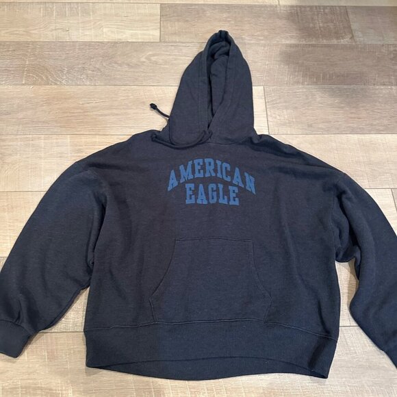 AMERICAN EAGLE WOMENS OVERSIZED XS HOODIE BLUE SUPER SOFT - Picture 1 of 9